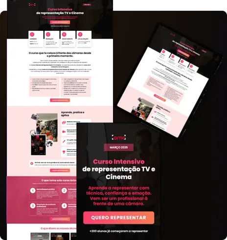 Landing page de curso da Amundarte